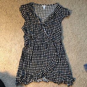 COPY - arizona jean co black and white gingham wrap dress